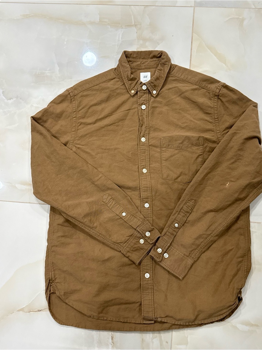 H&M Brown Button-Down Casual Men's Shirt